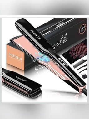 DORISILK Black Hair Straightener with Digital Display